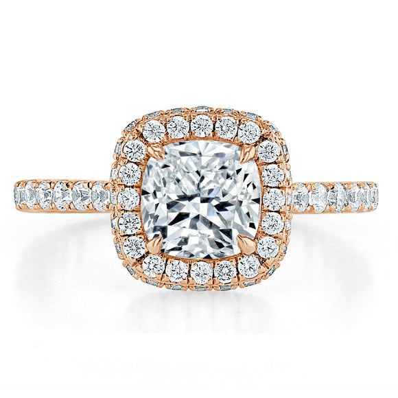 tiffany cushion cut halo engagement rings