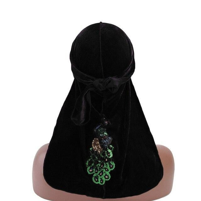 Black velvet durag peacock | Durag-Shop