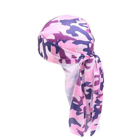Pink and blue durag camouflage - Durag-Shop