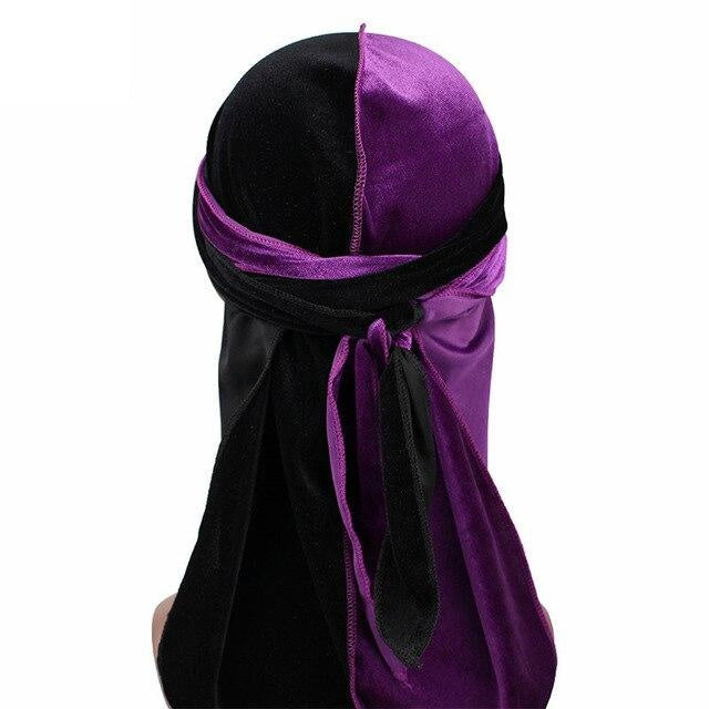 Black and purple velvet durag | Durag-Shop