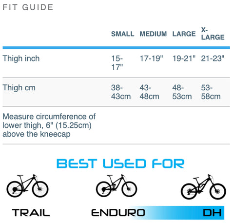 7iDP Flex Knee Size Guide