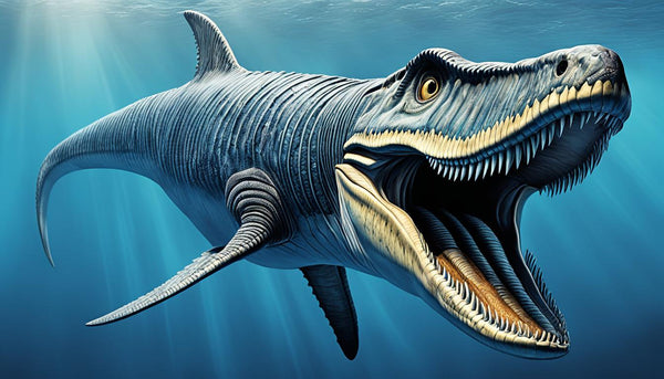 Mosasaurus qui nage dans l'océan