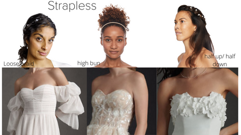 How to wear your hair with a strapless wedding dress
