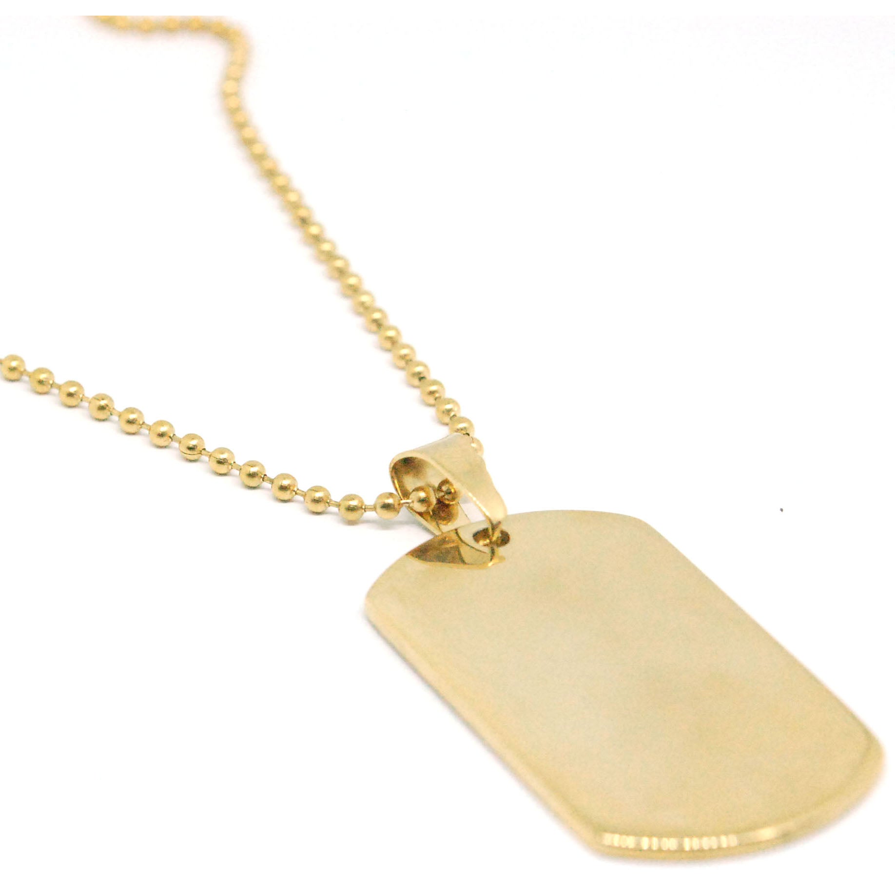 Engraved Gold-plated Dog Tag Pendant with chain or keyring