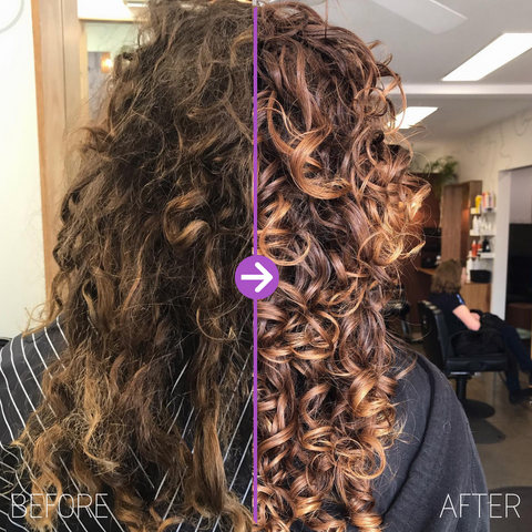 3a curls before and after treatment from maidenhair salon