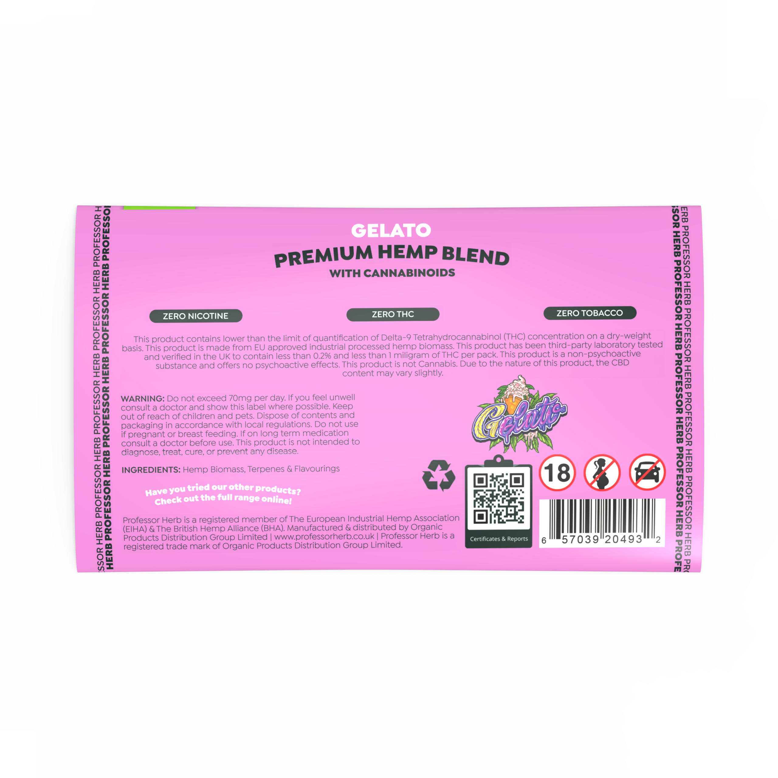 Buy Professor Herb Premium Hemp Blend (20g) - Gelato | Professor Herb