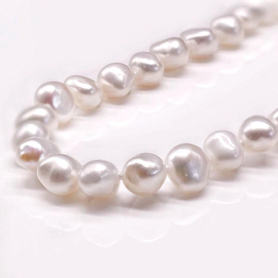 Classic Freshwater Pearl Necklace Side Flatted - Mini Rama - Akuna Pearls