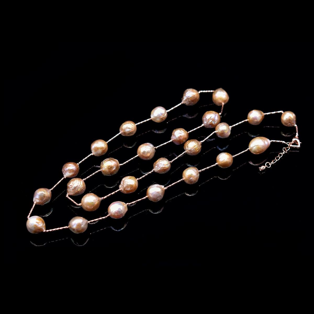 Baroque Pearl Long Necklace Multi Color - Inspiring