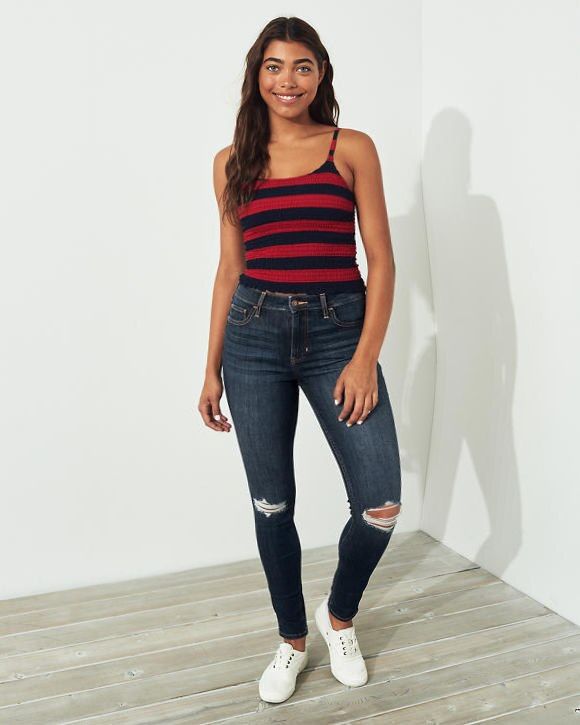 hollister high rise super skinny crop