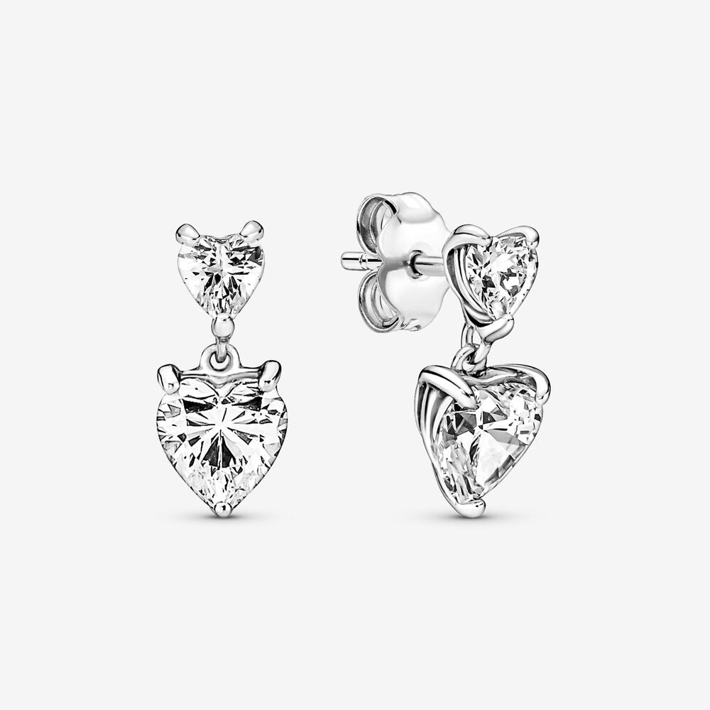 Pandora Heart Charm Hoop Earrings :: Earring Stories 292236C00