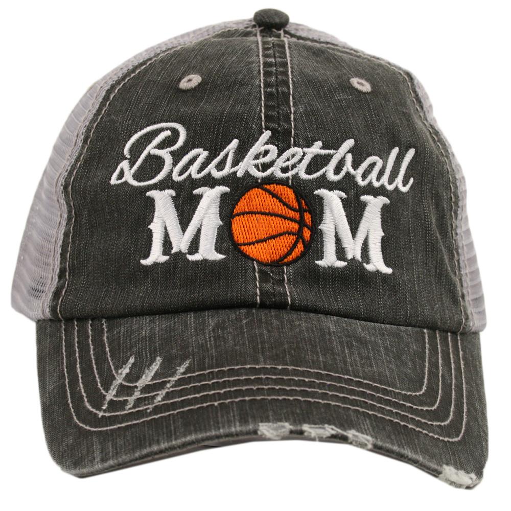 Basketball Mom Trucker Hat- Gray