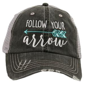 Follow Your Arrow Trucker Hat- Gray