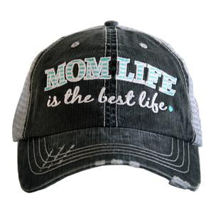 Mom Life is the Best Life Trucker Hat- Gray