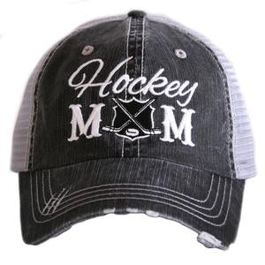 Hockey Mom Trucker Hat- Gray