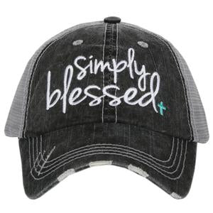 Simply Blessed Trucker Hat- Gray