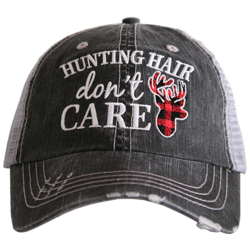 Hunting Hair Don't Care Trucker Hat- Gray