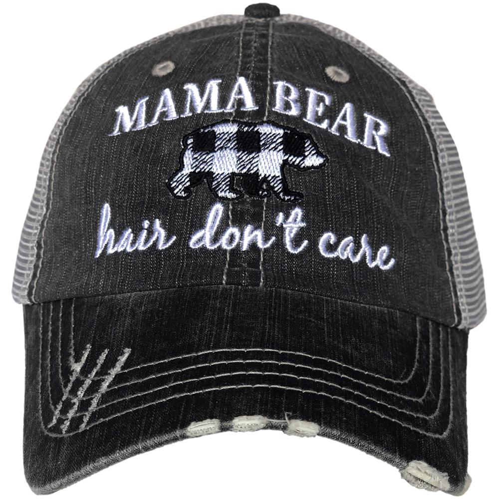 Mama Bear Hair Don't Care Trucker Hat- Gray