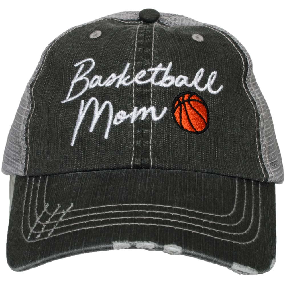 Basketball Mom Trucker Hat- Gray