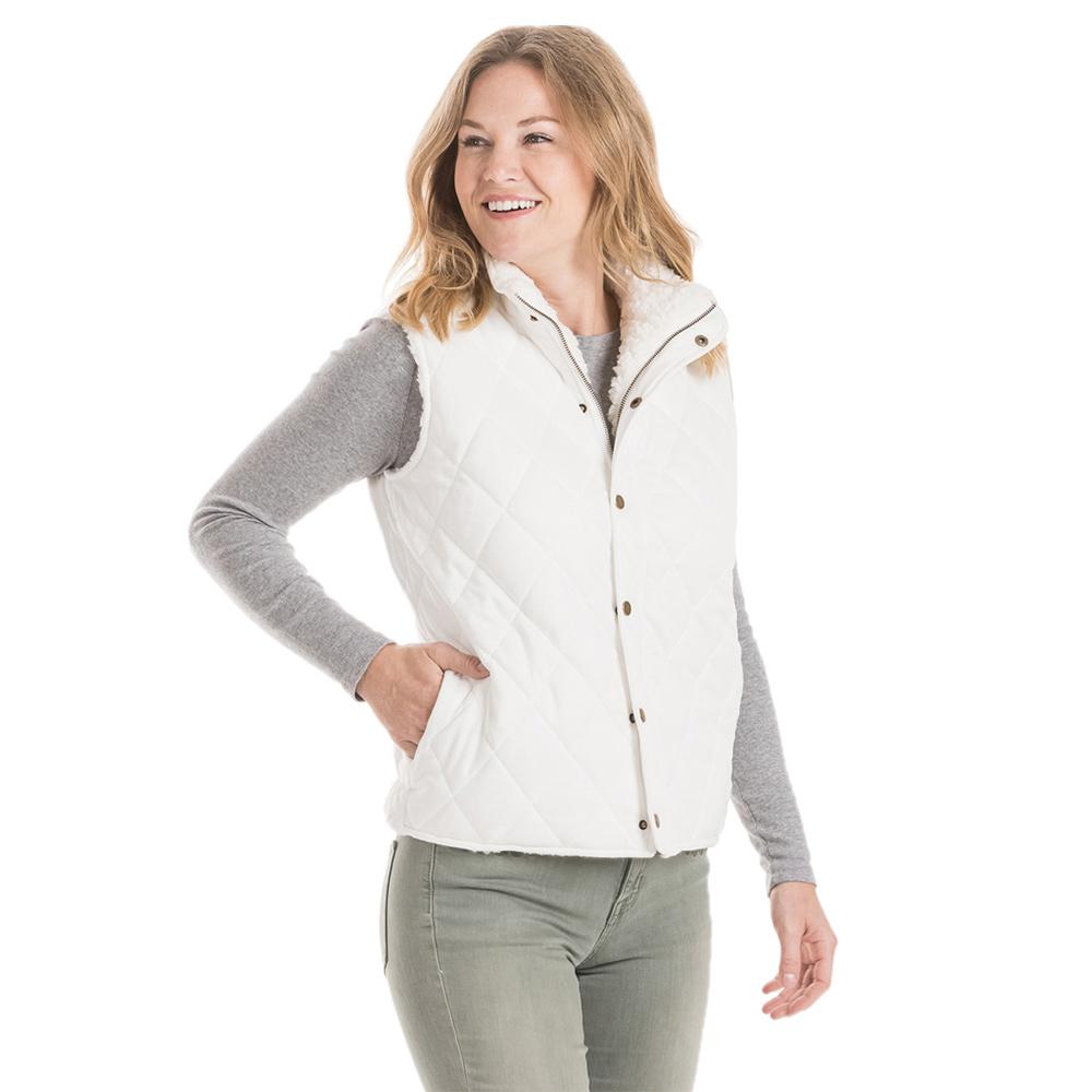 Quilted Reversible Sherpa Vest with Pockets - White