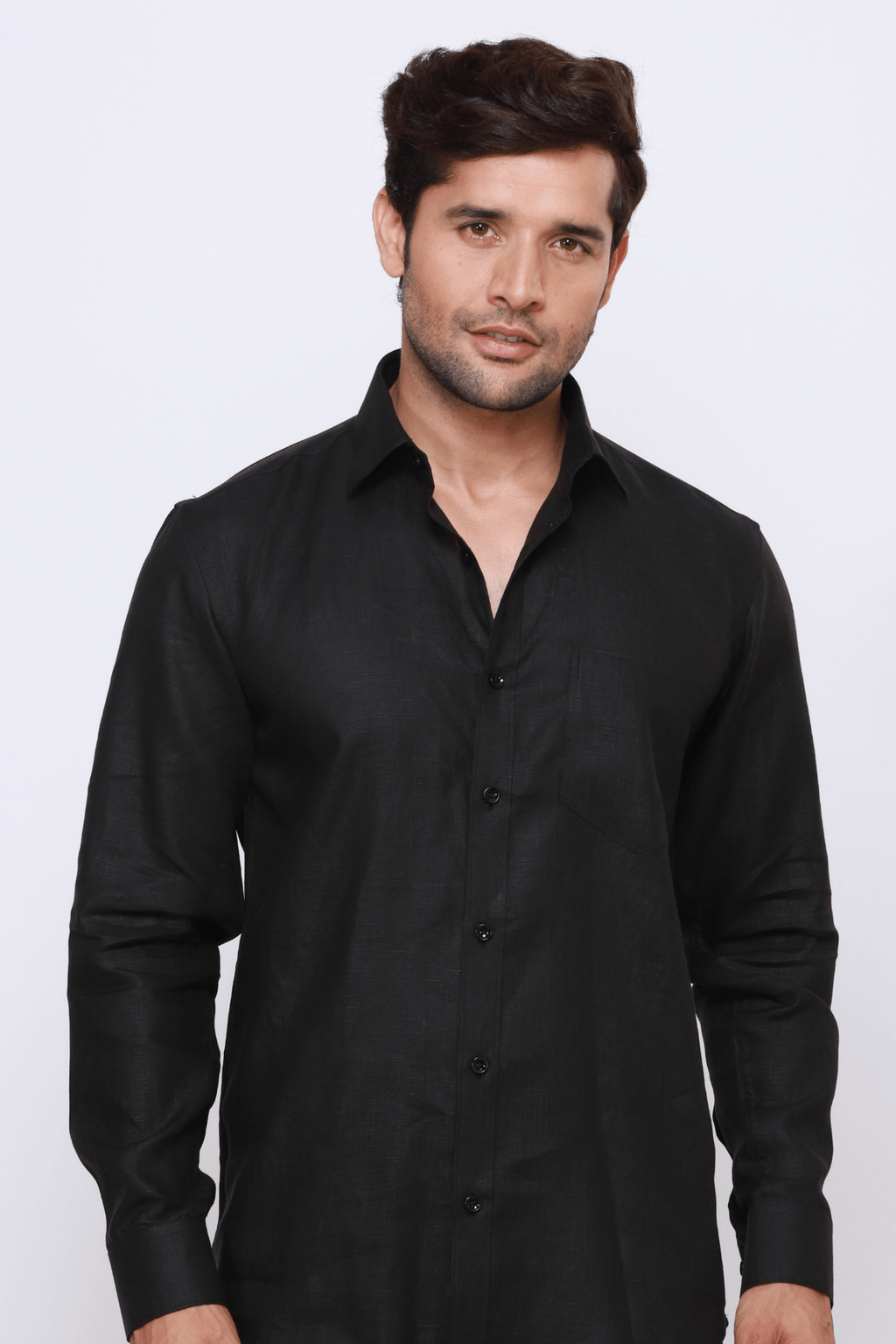 The Dark Knight | Premium Black Linen Shirt – Kalmin Ross