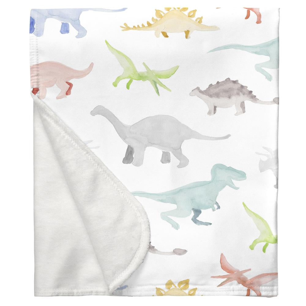Watercolor Dinosaurs Baby Blanket Carousel Designs