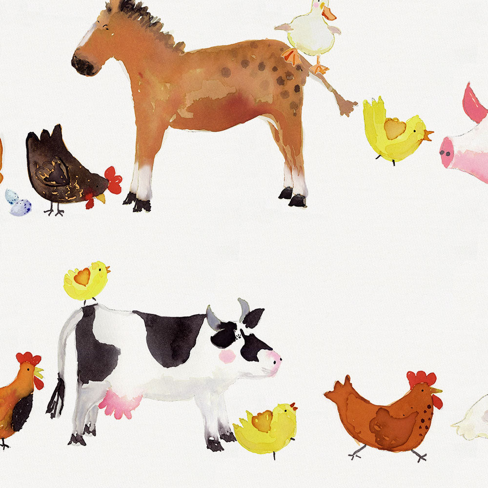Painted Farm Animals Fabric By The Yard Carousel Designs