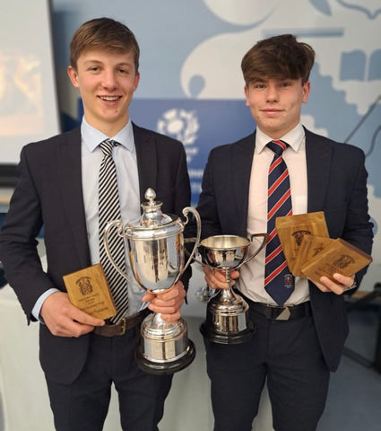 Two prize winners from Merchiston's Rugby dinner 2023