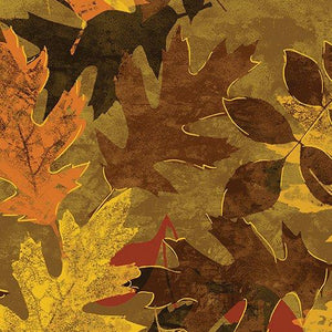 Autumn Comfort Gold Leaves Flannel 12731F-77