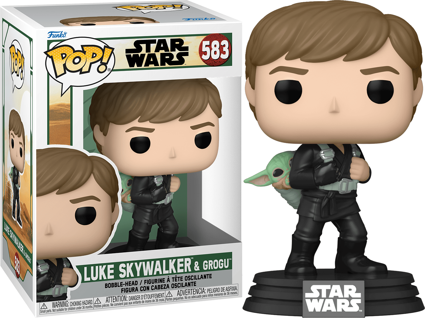 Funko Pop! Star Wars The Book of Boba Fett Luke Skywalker & Grogu #583