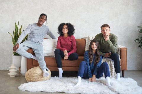 family on couch