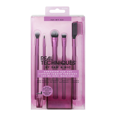 Real Techniques Eye Shade & Blend Makeup Brush Trio, For Eyeshadow & Liner,  Makeup Tools for Shaping & Grooming Brows, Defined Makeup Look, Synthetic