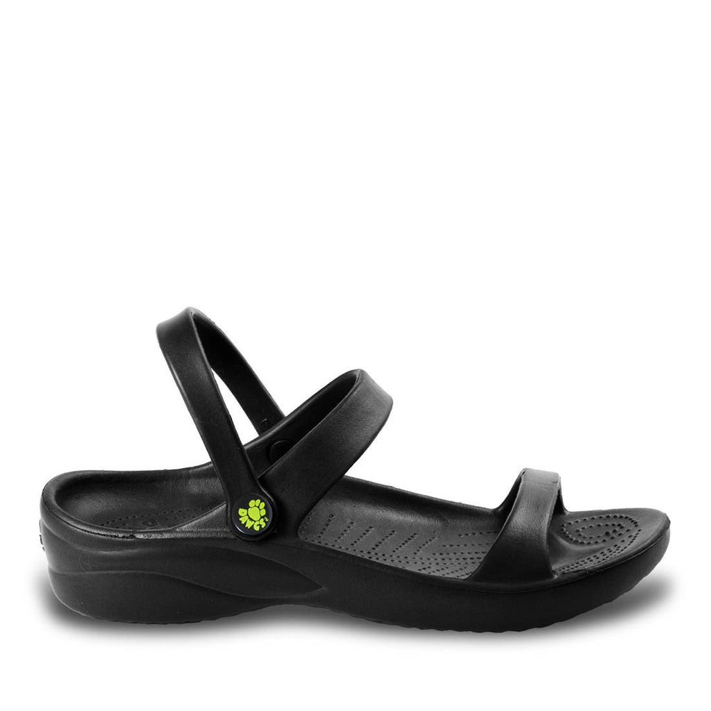 Dawgs Women's 3-Strap Sandals - Black