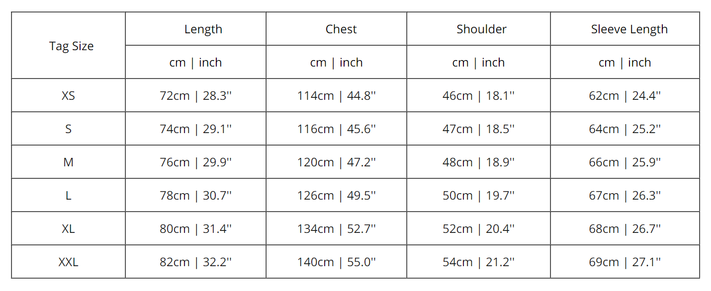 Size Table