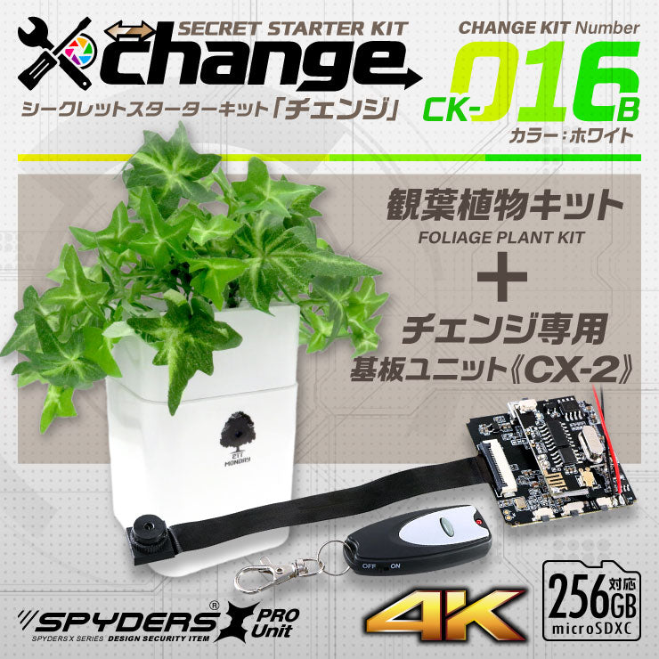 スパイダーズx Change 小型カメラ 観葉植物 ホワイト シークレットキット 防犯カメラ 4k スパイカメラ Ck 016b アーカムショップ本店