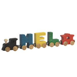 wooden name train set