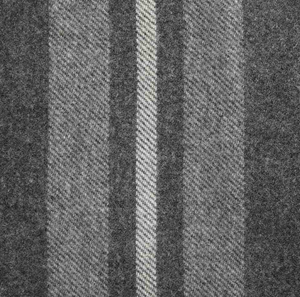 Faribault Cabin Stripe Wool Throw - Heather Grey Natural