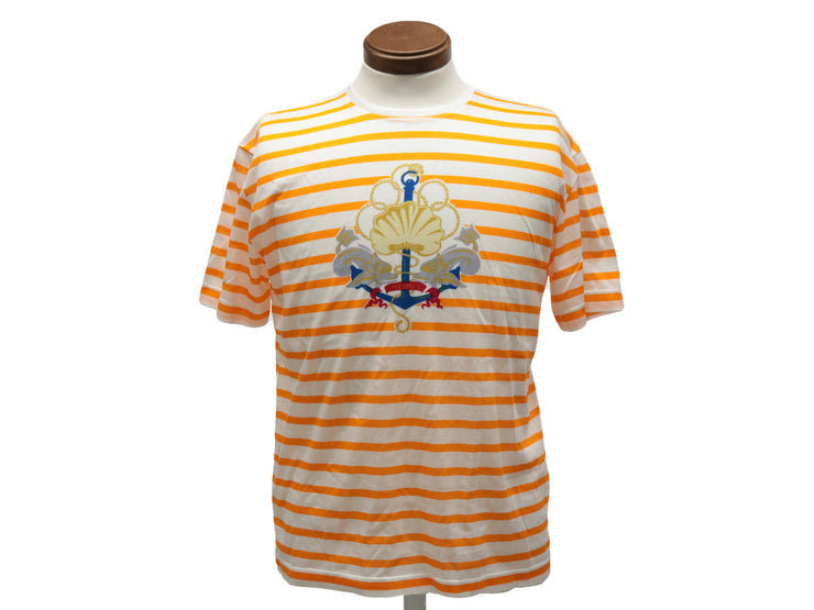 Hermes エルメス ボーダー マリン カットソー 半袖tシャツ コットン ホワイト オレンジ メンズ ユニセックス 48 Famile Online Shop