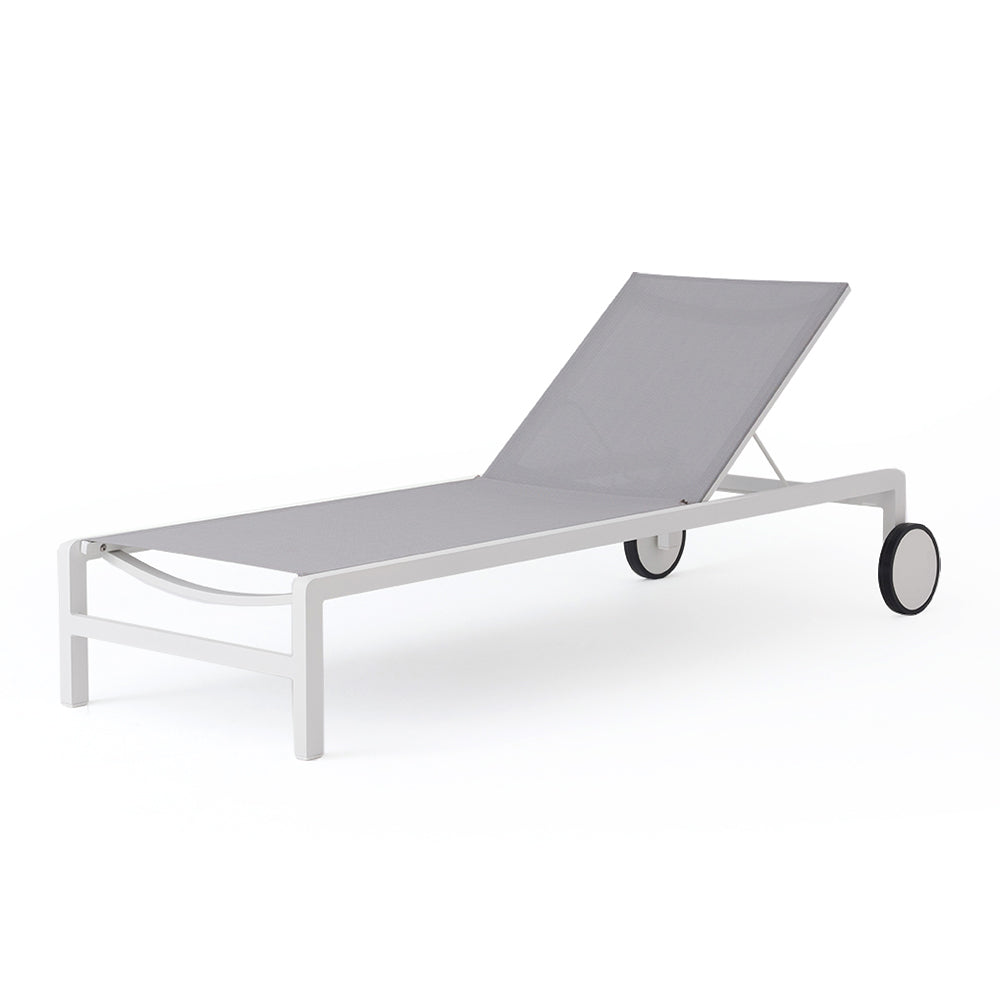 white plastic patio lounger