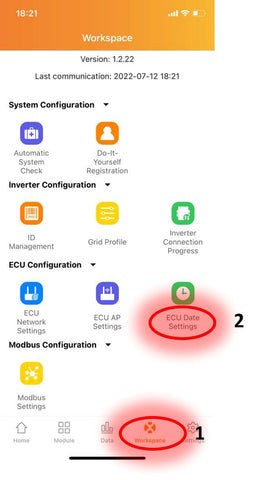 Configuration de l'application ECU AP-Systems