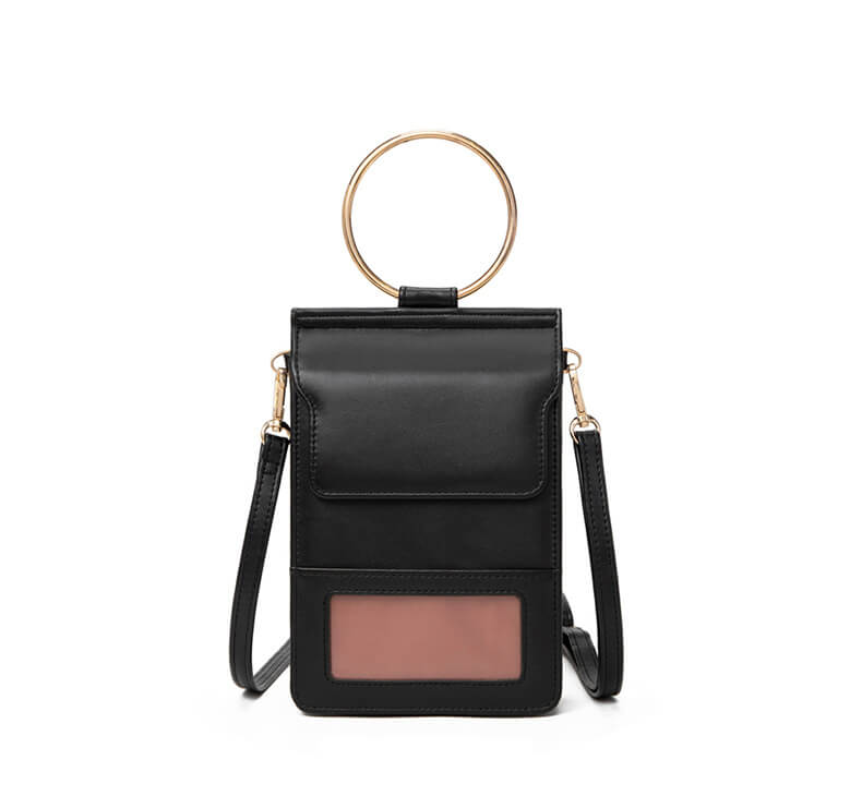 ring leather crossbody bag