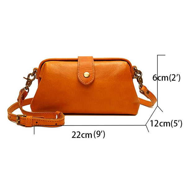 Léa Crossbody Cell Phone Bag Dumpling Shape Genuine Leather Classic Tr ...