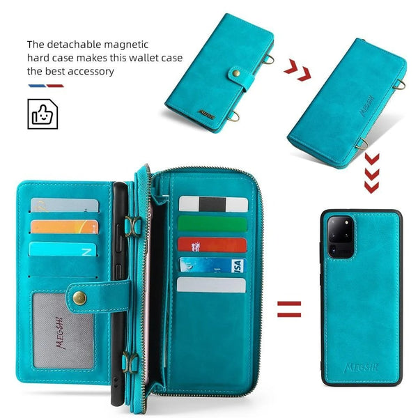 Samsung crossbody phone case wallet detachable magnetic