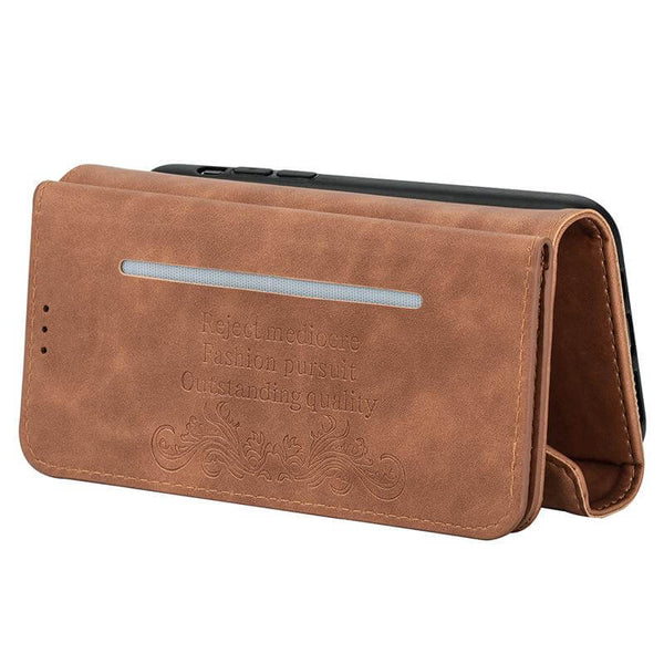 Crossbody iPhone Case Wallet Card Holder brown kickstand