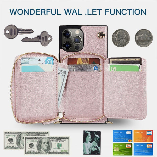 Crossbody iPhone Case Wallet Card Holder For iPhone – popmoca