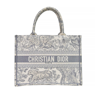 Dior Small Dior Book Tote Gray Dior Oblique Embroidery - Women