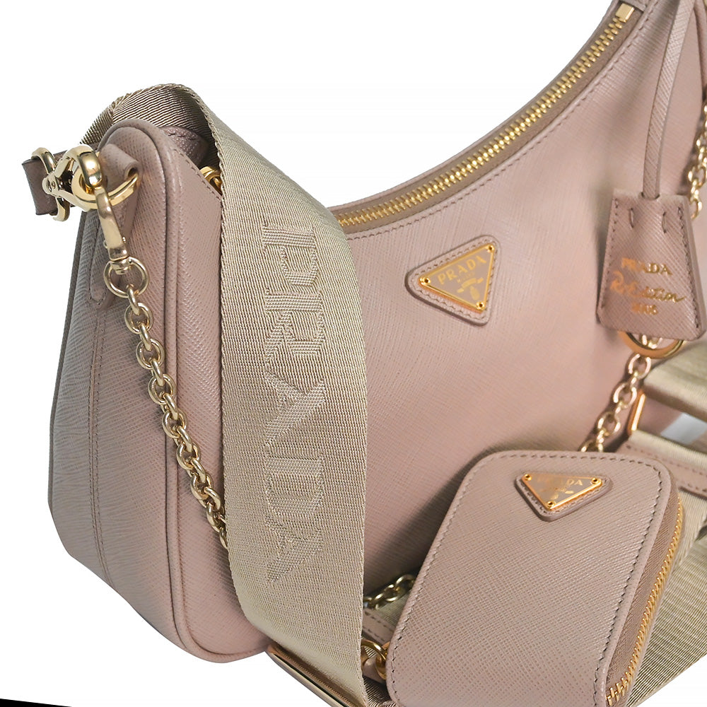 Prada Cameo Beige Prada Re-Edition 2005 Saffiano Leather Bag –  