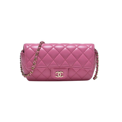 Chanel Fuchsia Patent Leather Classic Wallet On Chain (WOC) – www