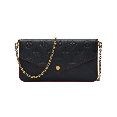 LOUIS VUITTON Felicie Pochette Monogram Empreinte Leather Black