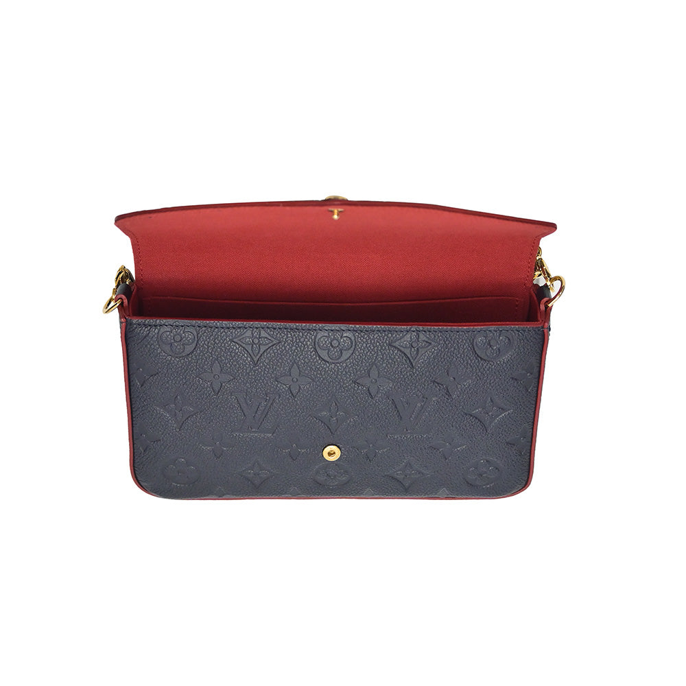 Louis Vuitton M64099 Felicie Monogram Empreinte Pochette - Navy/Red