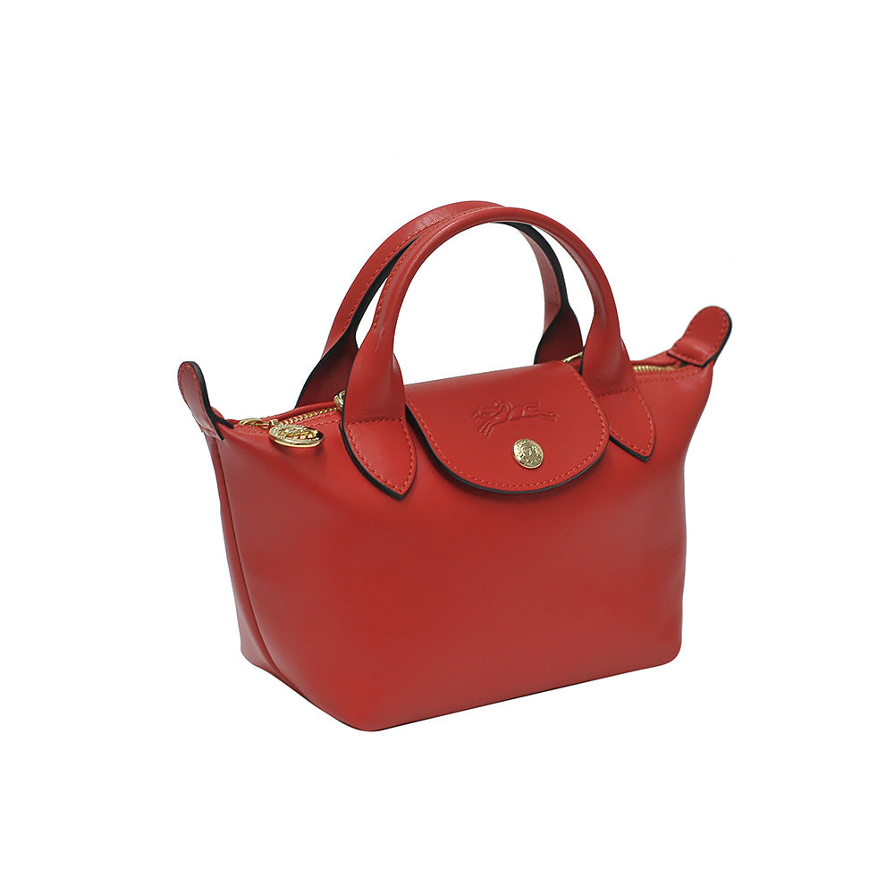 le pliage leather top handle bag